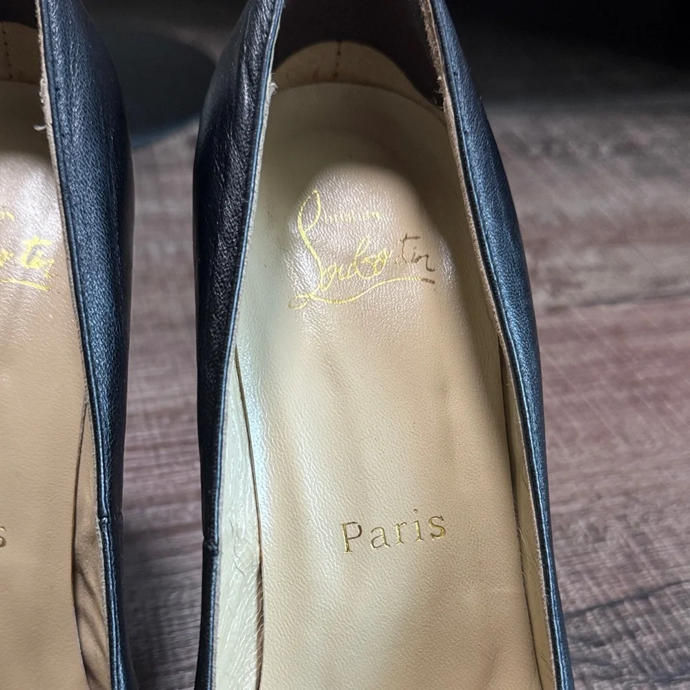 Christian Louboutin Black Peep Toe Heels - Picture 4 of 15